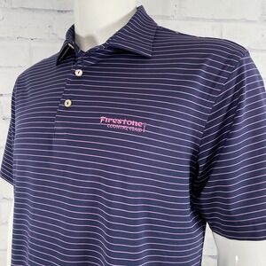 Peter Millar Shirt Men's Medium Polo Short Sleeve Summer Comfort Golf Firestone